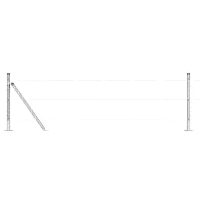vidaXL Ograjni stebri 7 pcs srebrna Ø32mm 70 cm Pocinkano jeklo
