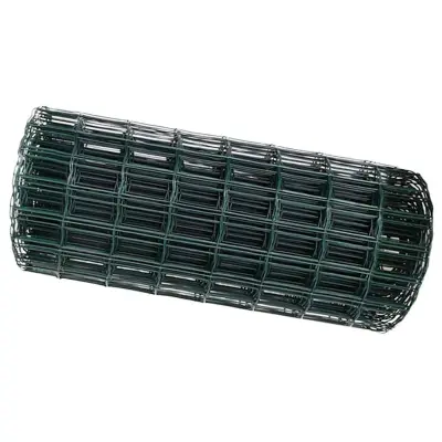 vidaXL Evropska ograja Zelena 0.6 x 25 m PVC prevlečen železo