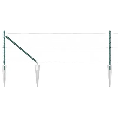 vidaXL Ograjni stebri 13 pcs Zelena Ø32mm 80 cm Pocinkano jeklo