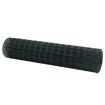 vidaXL Evropska ograja Zelena 1.4 x 10 m PVC prevlečen železo