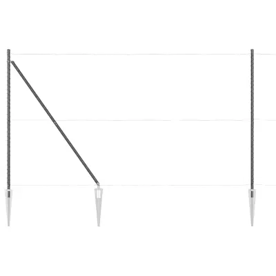 vidaXL Ograjni stebri 7 pcs Siva Ø32mm 180 cm Pocinkano jeklo