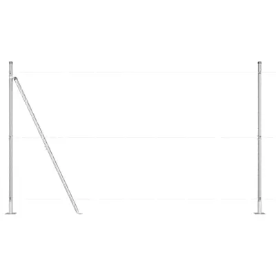 vidaXL Ograjni stebri 7 pcs srebrna Ø32mm 160 cm Pocinkano jeklo