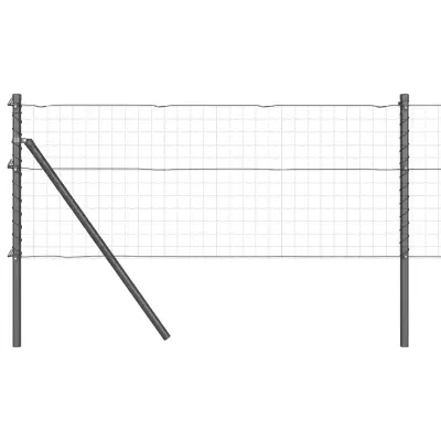 vidaXL Ograjni stebri 13 pcs Siva Ø32mm 80 cm Pocinkano jeklo