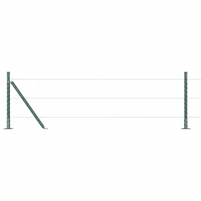 vidaXL Ograjni stebri 13 pcs Zelena Ø32mm 70 cm Pocinkano jeklo