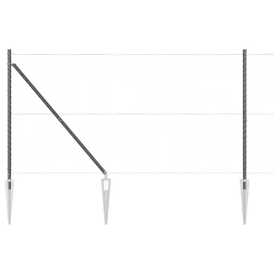vidaXL Ograjni stebri 13 pcs Siva Ø32mm 160 cm Pocinkano jeklo