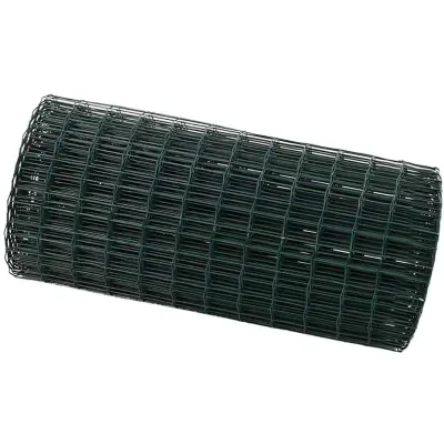 vidaXL Evropska ograja Zelena 0.8 x 25 m PVC prevlečen železo