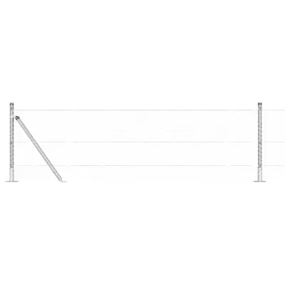 vidaXL Ogrodje s stebri srebrna 0.5 x 25 m Jeklo s PVC premazom