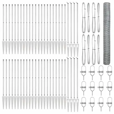vidaXL Ogrodje s stebri srebrna 1.4 x 100 m Jeklo s PVC premazom