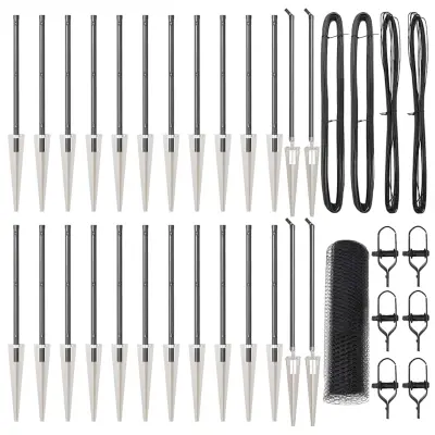 vidaXL Ogrodje s stebri Siva 1 x 50 m Jeklo s PVC premazom