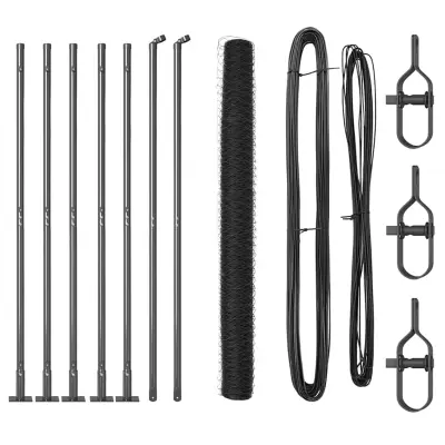 vidaXL Ogrodje s stebri Siva 1.6 x 10 m Jeklo s PVC premazom