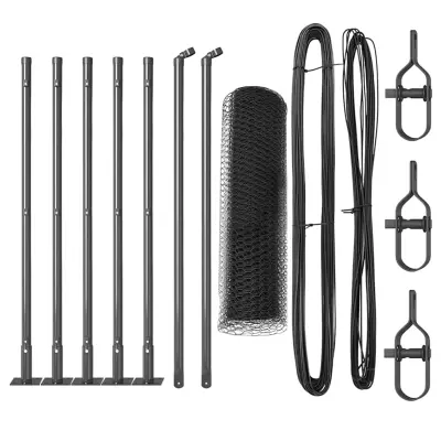 vidaXL Ogrodje s stebri Siva 0.6 x 10 m Jeklo s PVC premazom