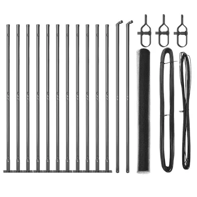 vidaXL Ogrodje s stebri Siva 1.5 x 25 m Jeklo s PVC premazom