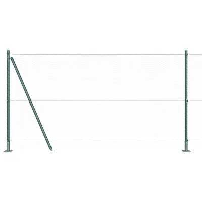 vidaXL Ogrodje s stebri Zelena 1.2 x 10 m Jeklo s PVC premazom