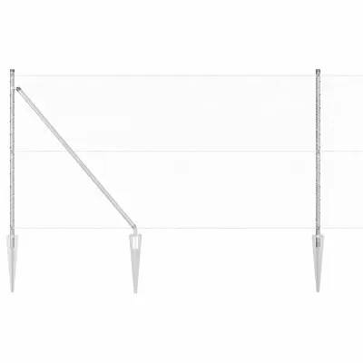 vidaXL Ogrodje s stebri srebrna 1.4 x 25 m Jeklo s PVC premazom