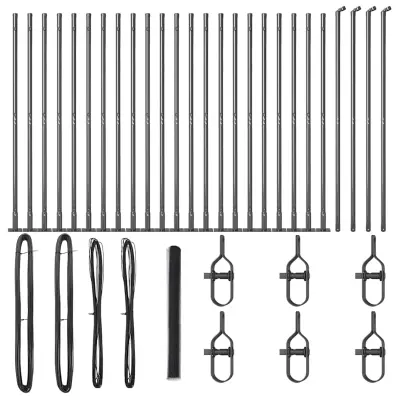 vidaXL Ogrodje s stebri Siva 1.5 x 50 m Jeklo s PVC premazom
