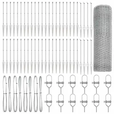 vidaXL Ogrodje s stebri srebrna 0.8 x 100 m Jeklo s PVC premazom