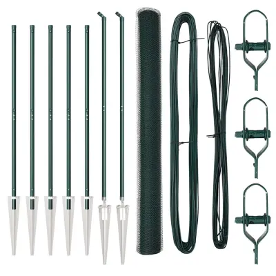 vidaXL Ogrodje s stebri Zelena 1.6 x 10 m Jeklo s PVC premazom