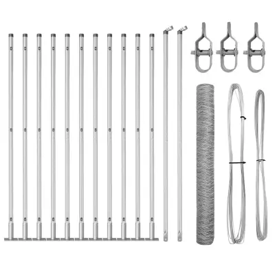 vidaXL Ogrodje s stebri srebrna 0.8 x 25 m Jeklo s PVC premazom
