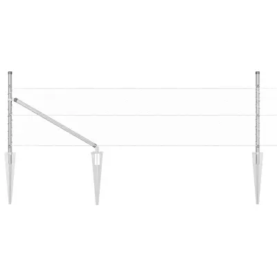 vidaXL Ogrodje s stebri srebrna 0.5 x 10 m Jeklo s PVC premazom