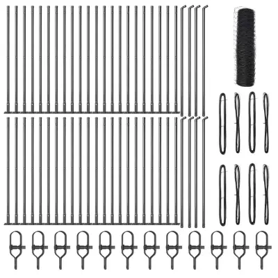 vidaXL Ogrodje s stebri Siva 1 x 100 m Jeklo s PVC premazom