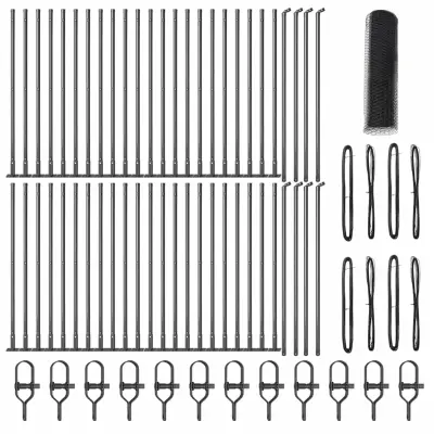vidaXL Ogrodje s stebri Siva 0.8 x 100 m Jeklo s PVC premazom