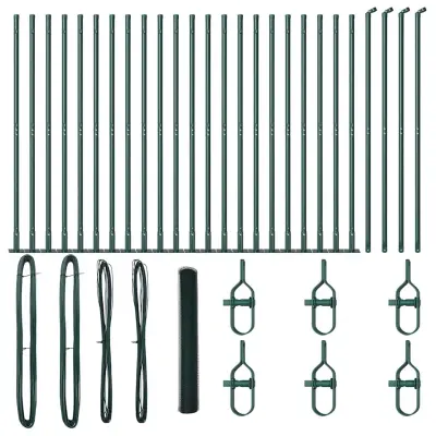 vidaXL Ogrodje s stebri Zelena 1.2 x 50 m Jeklo s PVC premazom