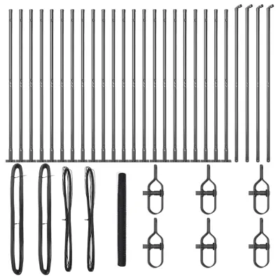 vidaXL Ogrodje s stebri Siva 1.4 x 50 m Jeklo s PVC premazom