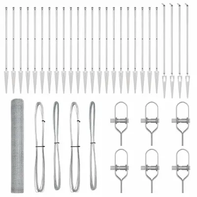 vidaXL Ogrodje s stebri srebrna 1.4 x 50 m Jeklo s PVC premazom