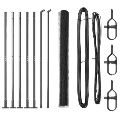 vidaXL Ogrodje s stebri Siva 1.4 x 10 m Jeklo s PVC premazom