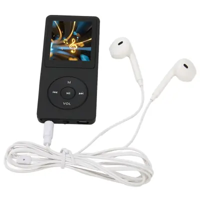 MP3 Player 1.8in Screen 8GB Memory 64GB Expandable 30 Hours Playback Multi Function Sports Music Player Black
