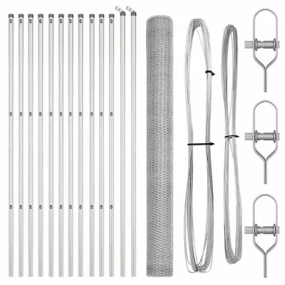 vidaXL Ogrodje s stebri srebrna 1.5 x 25 m Jeklo s PVC premazom