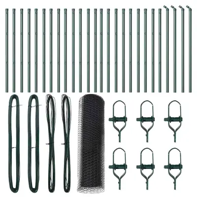 vidaXL Ogrodje s stebri Siva 0.4 x 50 m Jeklo s PVC premazom