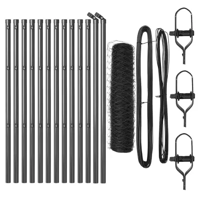 vidaXL Ogrodje s stebri Siva 0.6 x 25 m Jeklo s PVC premazom