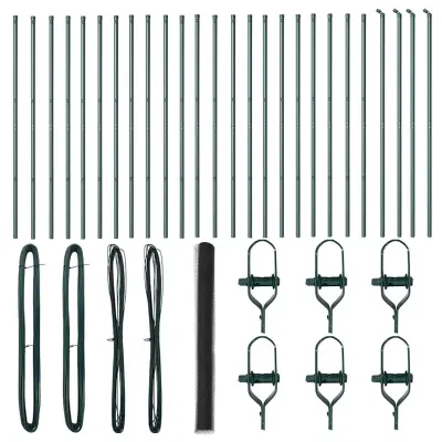 vidaXL Ogrodje s stebri Siva 1.5 x 50 m Jeklo s PVC premazom