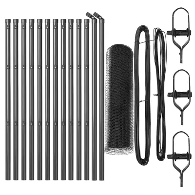 vidaXL Ogrodje s stebri Siva 0.4 x 25 m Jeklo s PVC premazom