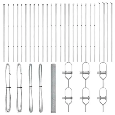 vidaXL Ogrodje s stebri srebrna 1.6 x 50 m Jeklo s PVC premazom