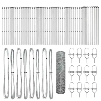 vidaXL Ogrodje s stebri srebrna 0.8 x 100 m Jeklo s PVC premazom