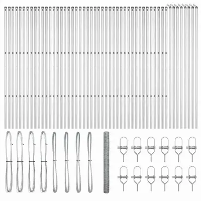 vidaXL Ogrodje s stebri srebrna 1.5 x 100 m Jeklo s PVC premazom