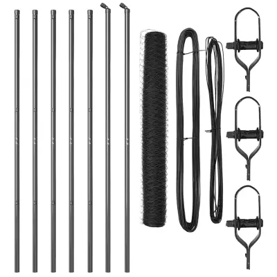 vidaXL Ogrodje s stebri Siva 1 x 10 m Jeklo s PVC premazom