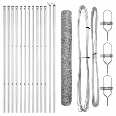 vidaXL Ogrodje s stebri srebrna 1.4 x 25 m Jeklo s PVC premazom