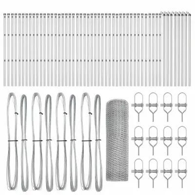 vidaXL Ogrodje s stebri srebrna 0.8 x 100 m Jeklo s PVC premazom