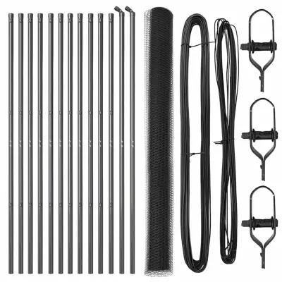 vidaXL Ogrodje s stebri Siva 1.6 x 25 m Jeklo s PVC premazom