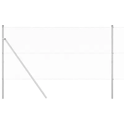 vidaXL Ogrodje s stebri srebrna 1.4 x 10 m Jeklo s PVC premazom