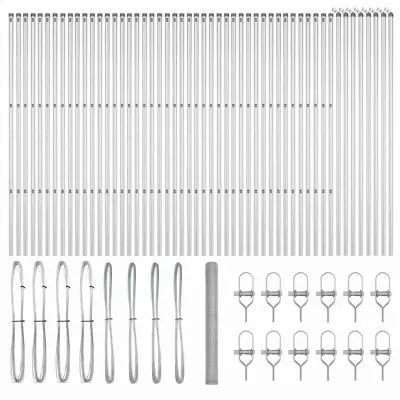 vidaXL Ogrodje s stebri srebrna 1.5 x 100 m Jeklo s PVC premazom