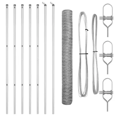 vidaXL Ogrodje s stebri srebrna 1.4 x 10 m Jeklo s PVC premazom