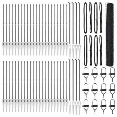 vidaXL Ogrodje s stebri Siva 1.4 x 100 m Jeklo s PVC premazom