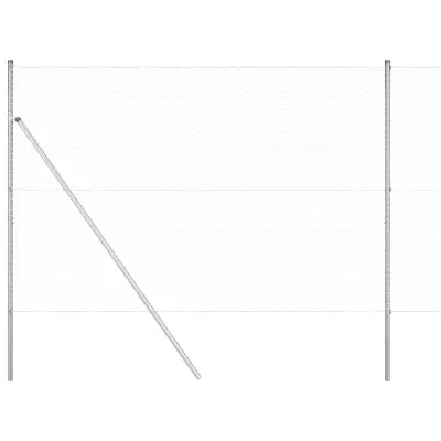 vidaXL Ogrodje s stebri srebrna 1.5 x 100 m Jeklo s PVC premazom