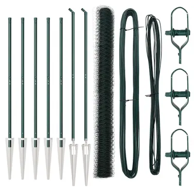 vidaXL Ogrodje s stebri Zelena 1.6 x 10 m Jeklo s PVC premazom