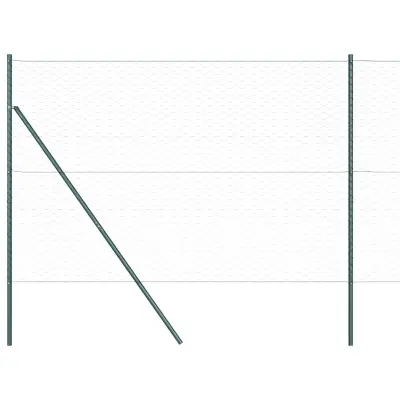 vidaXL Ogrodje s stebri Zelena 1.5 x 100 m Jeklo s PVC premazom