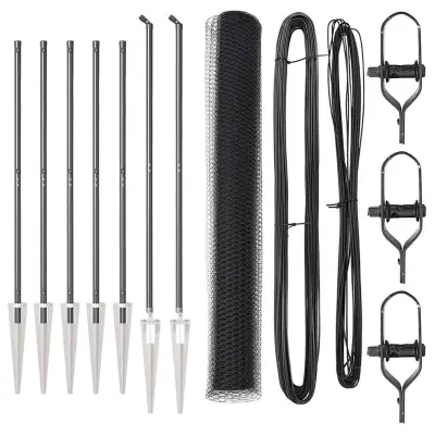 vidaXL Ogrodje s stebri Siva 1.4 x 10 m Jeklo s PVC premazom